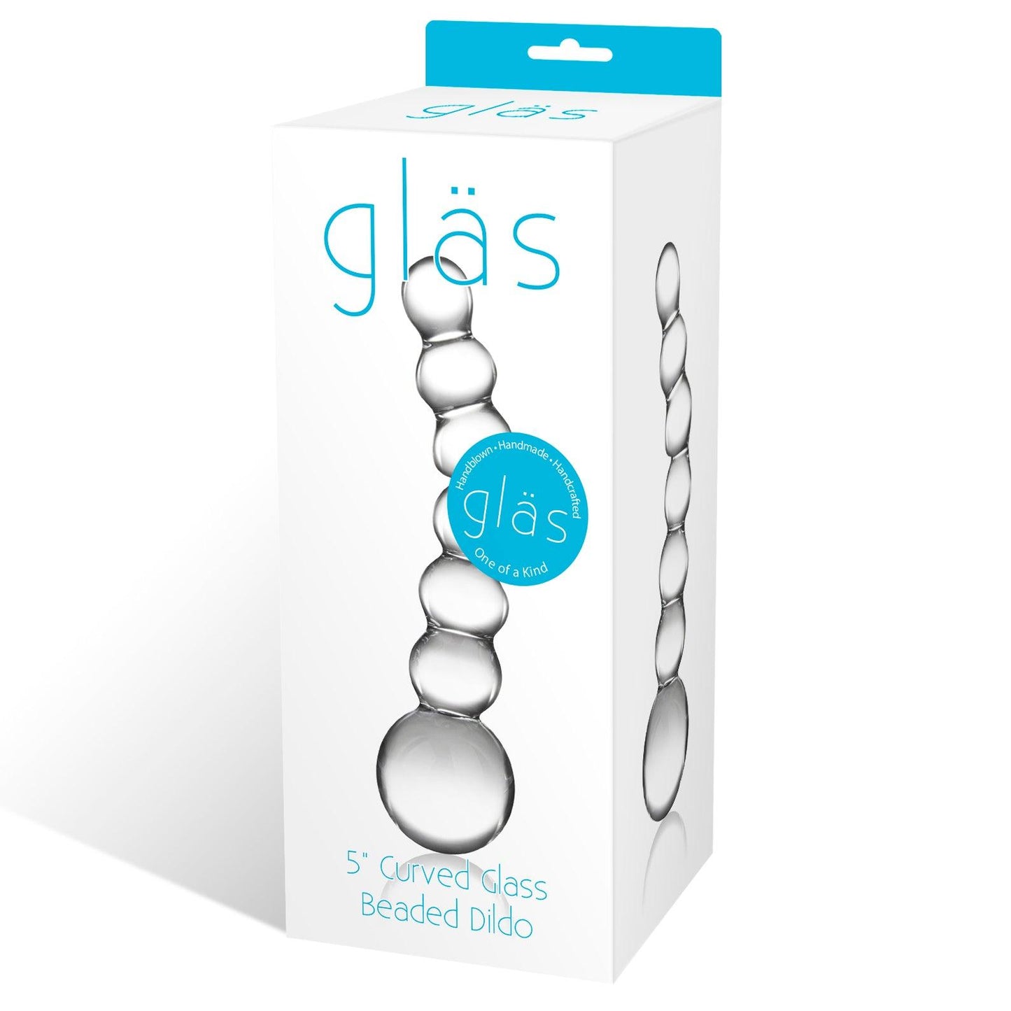 Glass - Curved Glass Beaded - Glass Dildo - Yonifyer