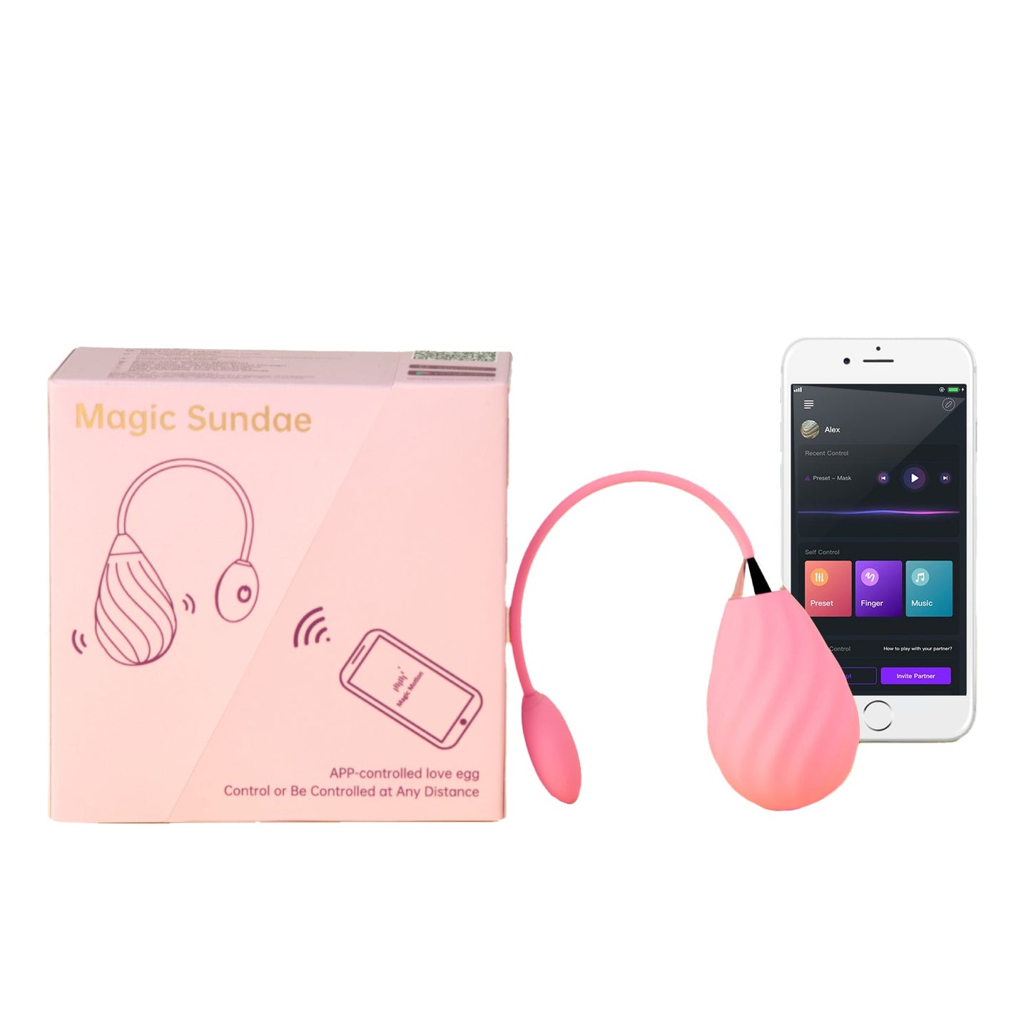 Magic Motion - Magic Sundae App Controlled Vibratie Eitje - Roze - Yonifyer
