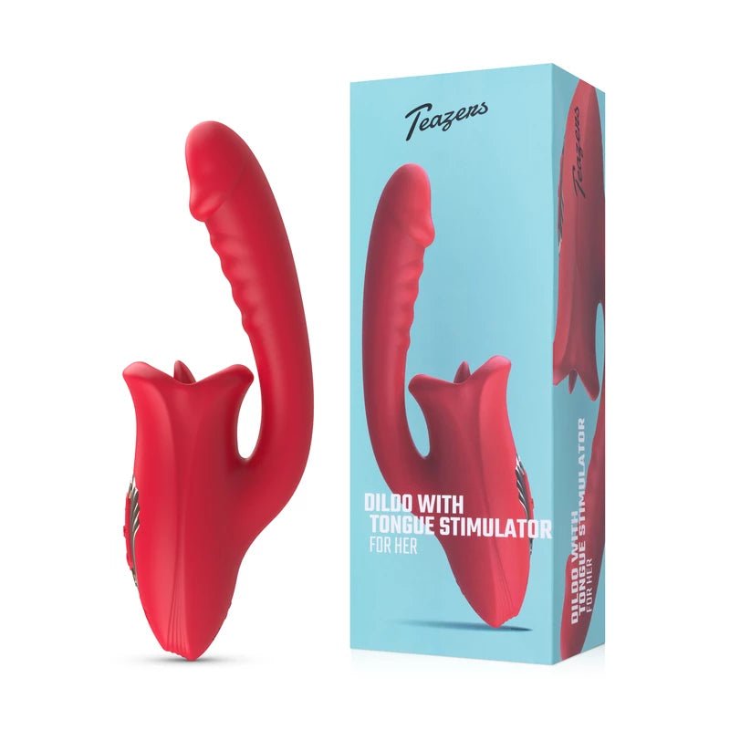 Teazers - Dildo met Clitoris & Tong Stimulator – Teazers Dubbele Vibrator - Yonifyer