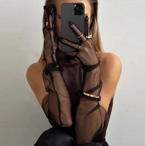 Yonifyer - Lange handschoenen van transparante tule - Yonifyer