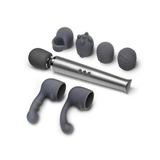 Le Wand - Le Wand Massagers + Attachments Bundle - Grey - Yonifyer